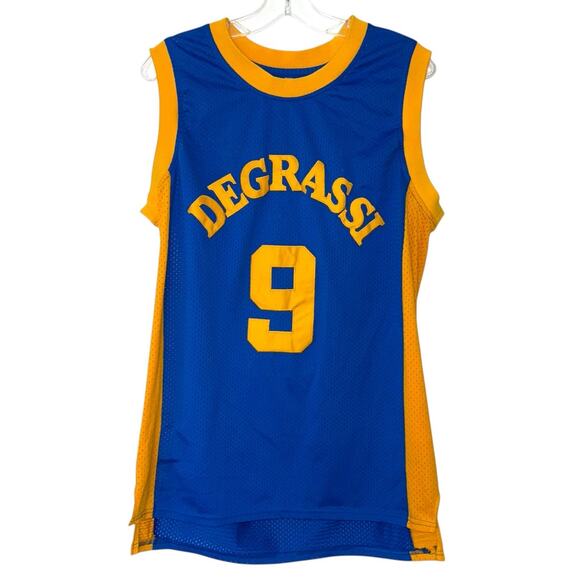 Drake Jimmy Degrassi High Basketball Jersey #9 Size Medium Blue/Yellow Y2K - Picture 1 of 8
